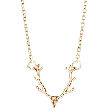 Fashion Temperament Fashionable Jewelry Elk Deer Antlers Pendant Necklace Christmas Gift For Women Girl