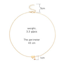 Load image into Gallery viewer, Fashion Tiny Heart Dainty Initial Letter Name Necklaces Choker Chain Necklace For Women Gold Color Pendant Jewelry Gift Collier