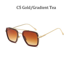 Load image into Gallery viewer, Tony Stark Flight Style Sunglasses Men Square Brand Design Sun Glasses women Oculos Retro male male
