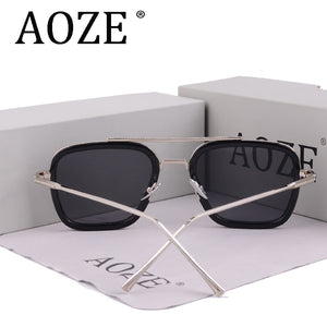 Tony Stark Flight Style Sunglasses Men Square Brand Design Sun Glasses women Oculos Retro male male