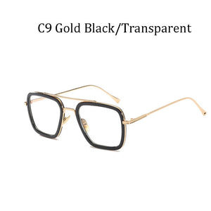 Tony Stark Flight Style Sunglasses Men Square Brand Design Sun Glasses women Oculos Retro male male