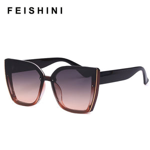 Cat eye Occhiali da sole firmati Donna 2023 Occhiali da sole retrò Occhiali oversize quadrati Oculos De Sol