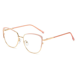Occhiali da vista trasparenti anti luce blu da donna Occhiali da vista con montatura a molla in metallo Occhiali da vista quadrati con design di marca 