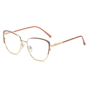 Occhiali da vista trasparenti anti luce blu da donna Occhiali da vista con montatura a molla in metallo Occhiali da vista quadrati con design di marca 