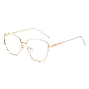 Occhiali da vista trasparenti anti luce blu da donna Occhiali da vista con montatura a molla in metallo Occhiali da vista quadrati con design di marca 