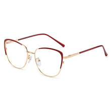 Carica l&#39;immagine nel visualizzatore di Gallery, Occhiali da vista trasparenti anti luce blu da donna Occhiali da vista con montatura a molla in metallo Occhiali da vista quadrati con design di marca 