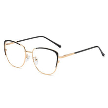 Carica l&#39;immagine nel visualizzatore di Gallery, Occhiali da vista trasparenti anti luce blu da donna Occhiali da vista con montatura a molla in metallo Occhiali da vista quadrati con design di marca 