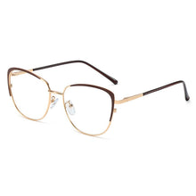 Carica l&#39;immagine nel visualizzatore di Gallery, Occhiali da vista trasparenti anti luce blu da donna Occhiali da vista con montatura a molla in metallo Occhiali da vista quadrati con design di marca 