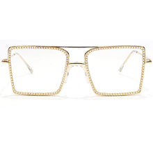Load image into Gallery viewer, Transparent Square Sunglasses Metal Frame Women Overize Glasses Men Eyeglasses Frame Nerd pPlain Glasses Clear Shades