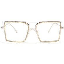 Load image into Gallery viewer, Transparent Square Sunglasses Metal Frame Women Overize Glasses Men Eyeglasses Frame Nerd pPlain Glasses Clear Shades