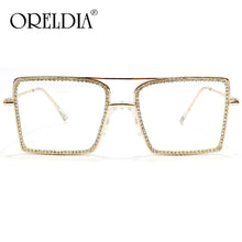 Load image into Gallery viewer, Transparent Square Sunglasses Metal Frame Women Overize Glasses Men Eyeglasses Frame Nerd pPlain Glasses Clear Shades