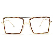Load image into Gallery viewer, Transparent Square Sunglasses Metal Frame Women Overize Glasses Men Eyeglasses Frame Nerd pPlain Glasses Clear Shades