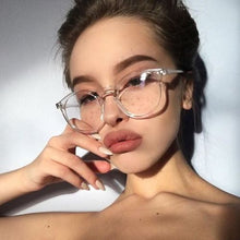 Carica l&#39;immagine nel visualizzatore di Gallery, Transparent round glasses clear frame Women Spectacle myopia glasses  Men EyeGlasses Frame nerd optical frames clear