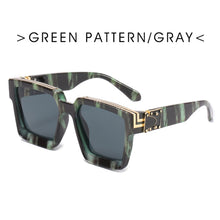 Load image into Gallery viewer, Trend Big Frame Sunglasses Green Marble Print Street Shooting Catwalk Solid Eye Sun Glasses for Women Eyewear