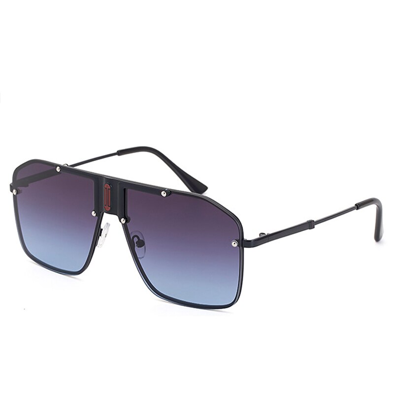 Occhiali da sole quadrati grandi in metallo di tendenza Occhiali da sole a specchio rospo maschio Designer Brand Shades Occhiali UV400 