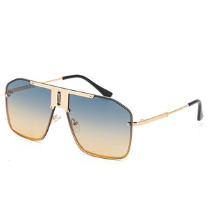 Occhiali da sole quadrati grandi in metallo di tendenza Occhiali da sole a specchio rospo maschio Designer Brand Shades Occhiali UV400 