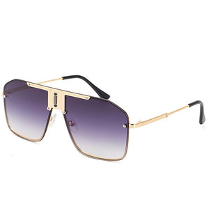 Occhiali da sole quadrati grandi in metallo di tendenza Occhiali da sole a specchio rospo maschio Designer Brand Shades Occhiali UV400 