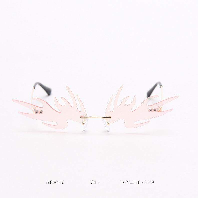 Ultralight Monster Sunglasses Women Small Cat Eye Rimless Sun Glasses Men Female Punk Glasses Shades UV400 Oculos