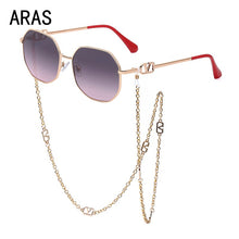 Load image into Gallery viewer, Unique Polygon With Chain Sunglasses Women Stylish Retro Classic SunGlasses Ladies  Brand Designer Eyewear Brillen