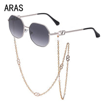 Load image into Gallery viewer, Unique Polygon With Chain Sunglasses Women Stylish Retro Classic SunGlasses Ladies  Brand Designer Eyewear Brillen
