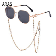 Load image into Gallery viewer, Unique Polygon With Chain Sunglasses Women Stylish Retro Classic SunGlasses Ladies  Brand Designer Eyewear Brillen
