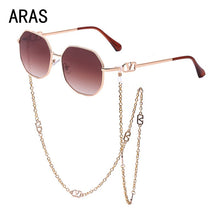Load image into Gallery viewer, Unique Polygon With Chain Sunglasses Women Stylish Retro Classic SunGlasses Ladies  Brand Designer Eyewear Brillen