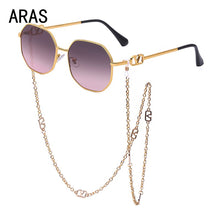 Load image into Gallery viewer, Unique Polygon With Chain Sunglasses Women Stylish Retro Classic SunGlasses Ladies  Brand Designer Eyewear Brillen