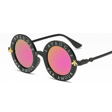 Load image into Gallery viewer, Unisex Round Retro Sunglasses Women Vintage Glasses Circle Classic Bee Letter Sun Glasses Female Shades Visor Oculos Top