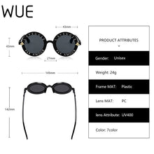 Load image into Gallery viewer, Unisex Round Retro Sunglasses Women Vintage Glasses Circle Classic Bee Letter Sun Glasses Men Shades Visor Oculos Top