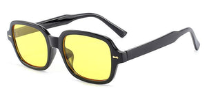 Unisex Square Sunglasses Men Women Popular Small Frame Yellow Sunglasses Female Retro Rivet Glasses Cute Pretty Eyewear