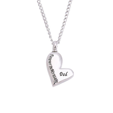 Fashion Urn Heart Shape Necklace For Women Pendant Simple Long Chain For Ladies Girl Necklace Keepsake Design Silver Party