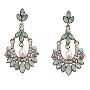 Fashion Vintage Big Crystal Flower Water Drop Earring for Women Rhinestones Earrings Best Friends Gift Statement Jewelry