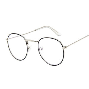Vintage Clear Lens Pink Glasses Women Nerd Eyewear Retro Metal Frame Eyeglasses Black Small Round Circle Eye Glasses