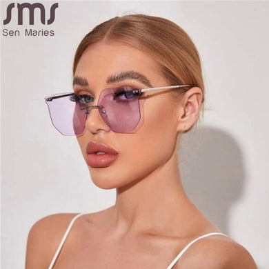 Vintage Sun Glasses Rimless Women Sunglasses Gradient Lens Brand Designer Oculos De Sol Feminino