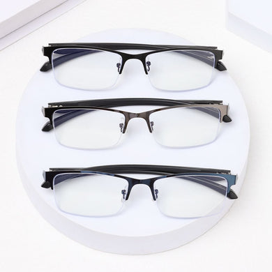 Vintage Half Frame Portable Ultra Light Frame Business Reading Glasses Computer Goggles Anti-Blue Light Glasses