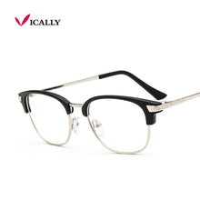 Load image into Gallery viewer, Vintage Half Metal Eyewear glasses frames optical brand design eyeglasses frame Spectacle frame women black oculos de