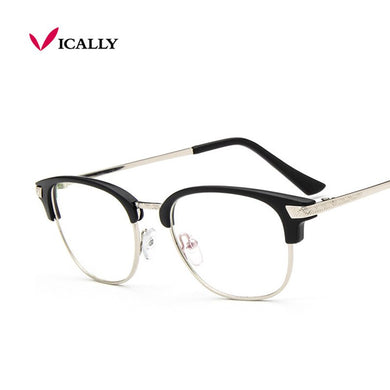 Vintage Half Metal Eyewear glasses frames optical brand design eyeglasses frame Spectacle frame women black oculos de
