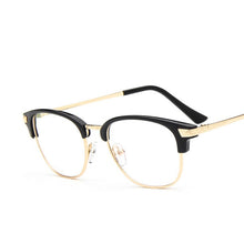 Load image into Gallery viewer, Vintage Half Metal Eyewear glasses frames optical brand design eyeglasses frame Spectacle frame women black oculos de