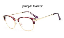 Load image into Gallery viewer, Vintage Half Metal Eyewear glasses frames optical brand design eyeglasses frame Spectacle frame women black oculos de