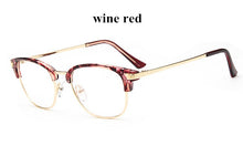 Load image into Gallery viewer, Vintage Half Metal Eyewear glasses frames optical brand design eyeglasses frame Spectacle frame women black oculos de