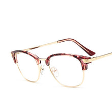 Load image into Gallery viewer, Vintage Half Metal Eyewear glasses frames optical brand design eyeglasses frame Spectacle frame women black oculos de