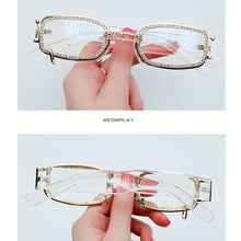 Load image into Gallery viewer, Vintage  Brand Designer Diamond Square Sunglasses Women 2023 Travel Gradient Crystal Small Punk Sun Glasses Shades