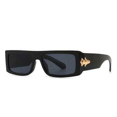 Vintage Rectangle Sunglasses Women Men  Brand Designer Small Frame Flat Top Gradient Sun Glasses For Female UV400