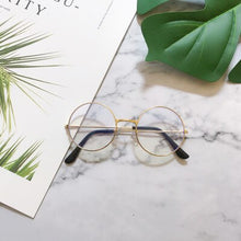 Load image into Gallery viewer, Vintage Retro Metal Frame Clear Lens women Glasses Nerd Geek Eyewear Eyeglasses Black Oversized Round Circle Eye Glasses