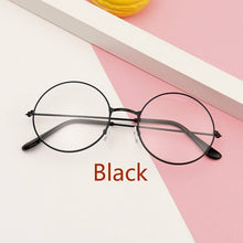 Load image into Gallery viewer, Vintage Retro Metal Frame Clear Lens women Glasses Nerd Geek Eyewear Eyeglasses Black Oversized Round Circle Eye Glasses