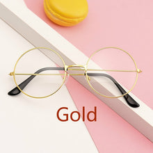 Load image into Gallery viewer, Vintage Retro Metal Frame Clear Lens women Glasses Nerd Geek Eyewear Eyeglasses Black Oversized Round Circle Eye Glasses