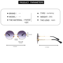 Load image into Gallery viewer, Vintage Rimless Round Sunglasses Women 2023  Brand Designer Frameless Gradient Sexy Lady Sun Glasses Travel Shades