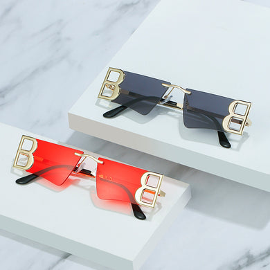 Vintage Rimless Square Sunglasses Women Men 2023  Brand Designer Metal Punk Hip Hop Sun Glasses For Female UV400