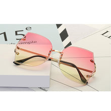 Load image into Gallery viewer, Vintage Rimless Sunglasses Women 2023 Gradient Rimless Sun Glasses Women Ladies Pink Clear Oversized Sunglasses Female