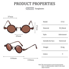 Load image into Gallery viewer, Vintage Round Sunglasses Women 2023  Brand Steampunk Sun Glasses For Men With A Box Small Sunglass Lentes De Sol